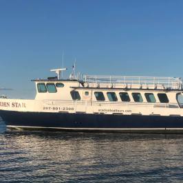 a large ship in the water