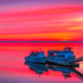 a large ship in the water