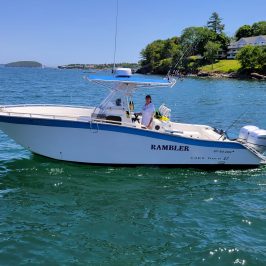 a small boat in a body of water